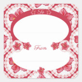 ハイビスカス&レースRED スクエアシール (正面)