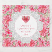 ハイビスカス&レースRED スパークリングワインラベル (シングルラベル)