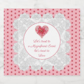 ハイビスカス&レースRED スパークリングワインラベル (シングルラベル)