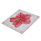 ハイビスカス&レースRED タイル (側面)