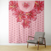 ハイビスカス&レースRED タペストリー (インサイチュ)