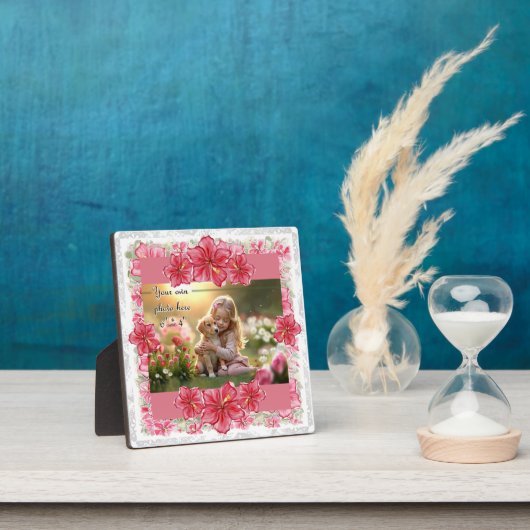 ハイビスカス&レースRED フォトプラーク (インサイチュ)