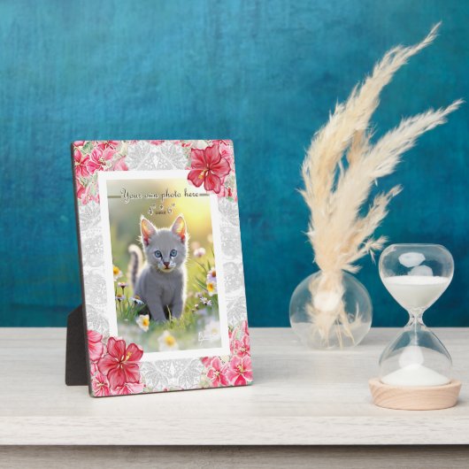 ハイビスカス&レースRED フォトプラーク (側面)