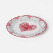 ハイビスカス&レースRED ペーパープレート (アングル)