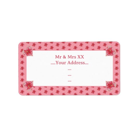 ハイビスカス&レースRED ラベル (正面)