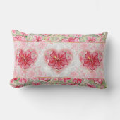 ハイビスカス&レースRED ランバークッション (正面)