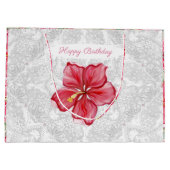 ハイビスカス&レースRED ラージペーパーバッグ (裏面)