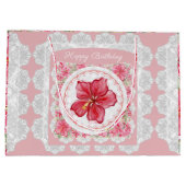 ハイビスカス&レースRED ラージペーパーバッグ (裏面)