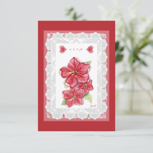 ハイビスカス&レースRED 出欠カード (スタンド正面)