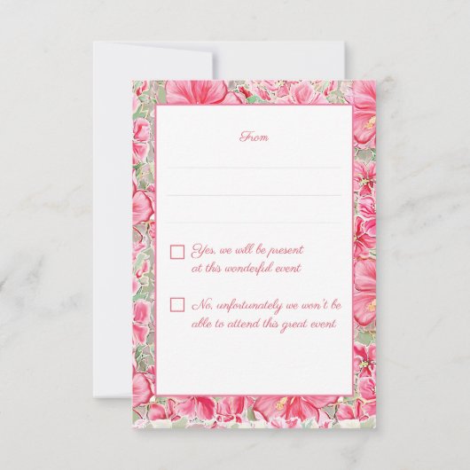 ハイビスカス&レースRED 出欠カード (裏面)