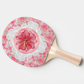 ハイビスカス&レースRED 卓球ラケット (横)