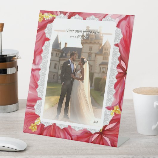 ハイビスカス&レースRED 台座サイン (インサイチュ)