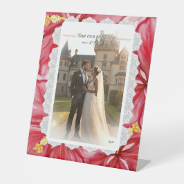 ハイビスカス&レースRED 台座サイン