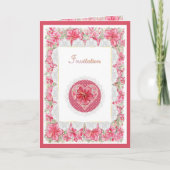 ハイビスカス&レースRED 招待状 (正面)