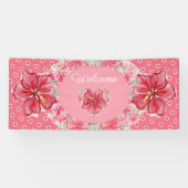 ハイビスカス&レースRED 横断幕 (横)