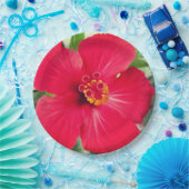 ハイビスカス・ローザ・シネンシスの紅花 ペーパープレート (パーティー)