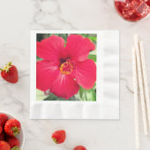 ハイビスカス・ローザ・シネンシスの紅花 縁ありランチョンナプキン (インサイチュ)