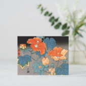 ハイビスカス、安藤広重 ポストカード (スタンド正面)