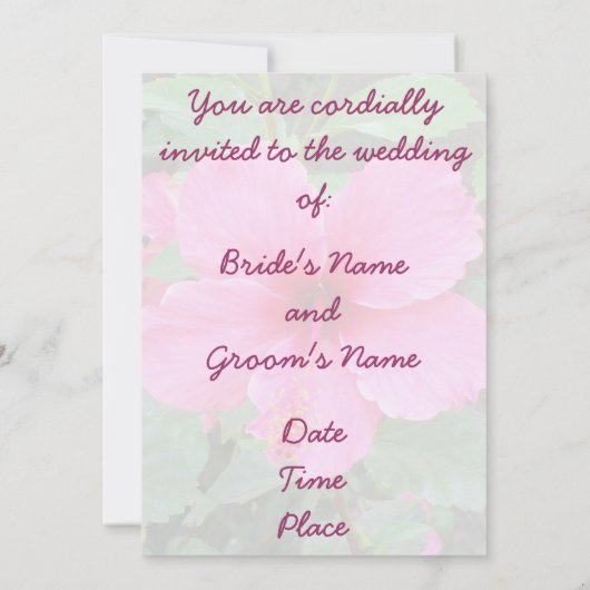 ハイビスカス 招待状 (裏面)