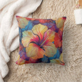 ハイビスカス – 水彩デコ花1 クッション (ブランケット)