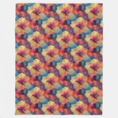 ハイビスカス – 水彩デコ花1 フリースブランケット (正面)