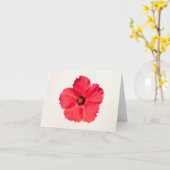 ハイビスカス – 熱パーソナライズされた帯ホットピンクフラワー カード (黄色い花)