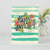 ハイビスカス 誕生日 グリーティング カード (スタンド正面)