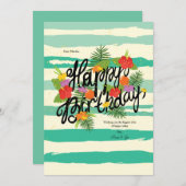 ハイビスカス 誕生日 グリーティング カード (正面/裏面)