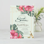 ハイビスカス、金ゴールドヒールグリッタースウィート16 招待状 (スタンド正面)