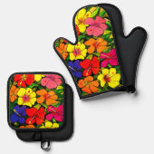 ハイビスカス 鍋つかみ&鍋敷きセット (正面/裏面)