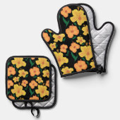 ハイビスカス 鍋つかみ&鍋敷きセット (正面/裏面)