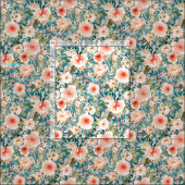 ハイビスカスNIGHTSWEATSの熱帯花柄 ファブリック (タイル)