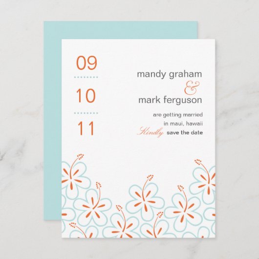 ハイビモダンスカスが日付カードを保存する セーブザデート (正面/裏面)