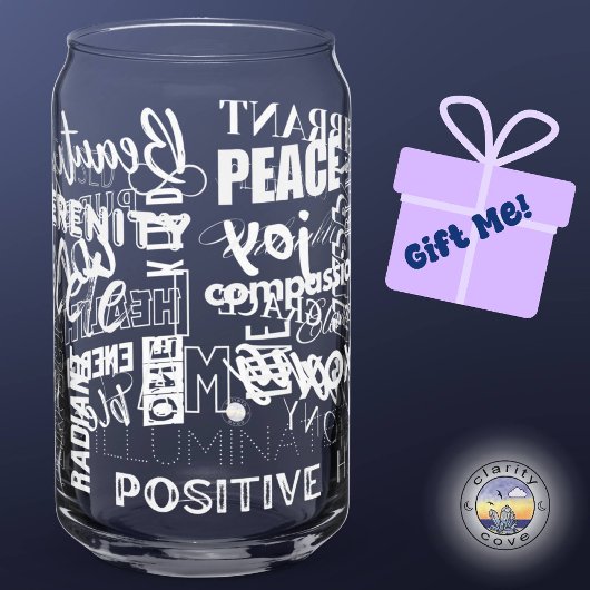 ハイビーブ私は前向きエネルギーされた水 ガラス缶