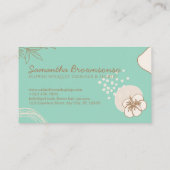 ハイビ結婚スカス書道花緑 名刺 (裏面)