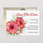 ハイビ芸術的スカスの花の日付写真を保存 案内ポストカード (正面/裏面)