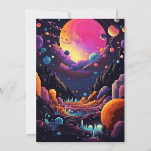 ハイピサイケデリックー70s 60s結婚式招待状 招待状 (裏面)