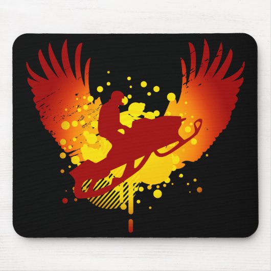 ハイファイのスノーモービル マウスパッド (正面)