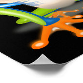 ハイファイコミカルなカエルのポユーモアのあるスター ポスター (角)