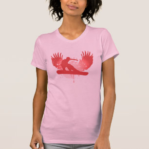 ハイファイスノーボード。ピンクサンセット。 Tシャツ