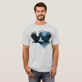 ハイファイスノーボード。 青でたどられる Tシャツ (正面フル)