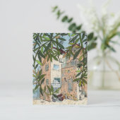 ハイファイスラエルの中庭Cityscape Collage Sketch ポストカード (スタンド正面)