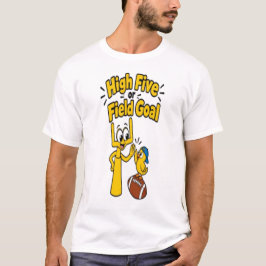 ハイファイブかフィールドゴールか 面白い フットボール カートゥーン キッズ Tシャツ