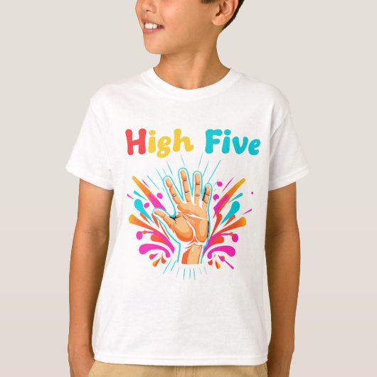 ハイファイブのポジティブさ Tシャツ (正面)