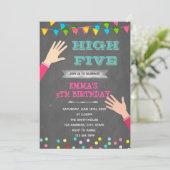 ハイファイブガール誕生日テーマ 招待状 (スタンド正面)