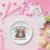 ハイファイブバースデーパーティー双生児マケーベビールーン ペーパープレート (パーティー)