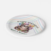 ハイファイブバースデーパーティー双生児マケーベビールーン ペーパープレート (アングル)