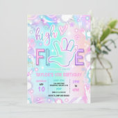ハイファイブパステルネオングロー5thバースデーパーティー 招待状 (スタンド正面)