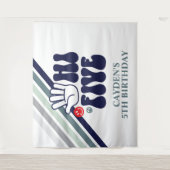 ハイファイブレトロストライプズ誕生日タペストリー タペストリー (正面)