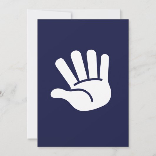 ハイファイブレトロストライプ誕生日招待状 招待状 (裏面)